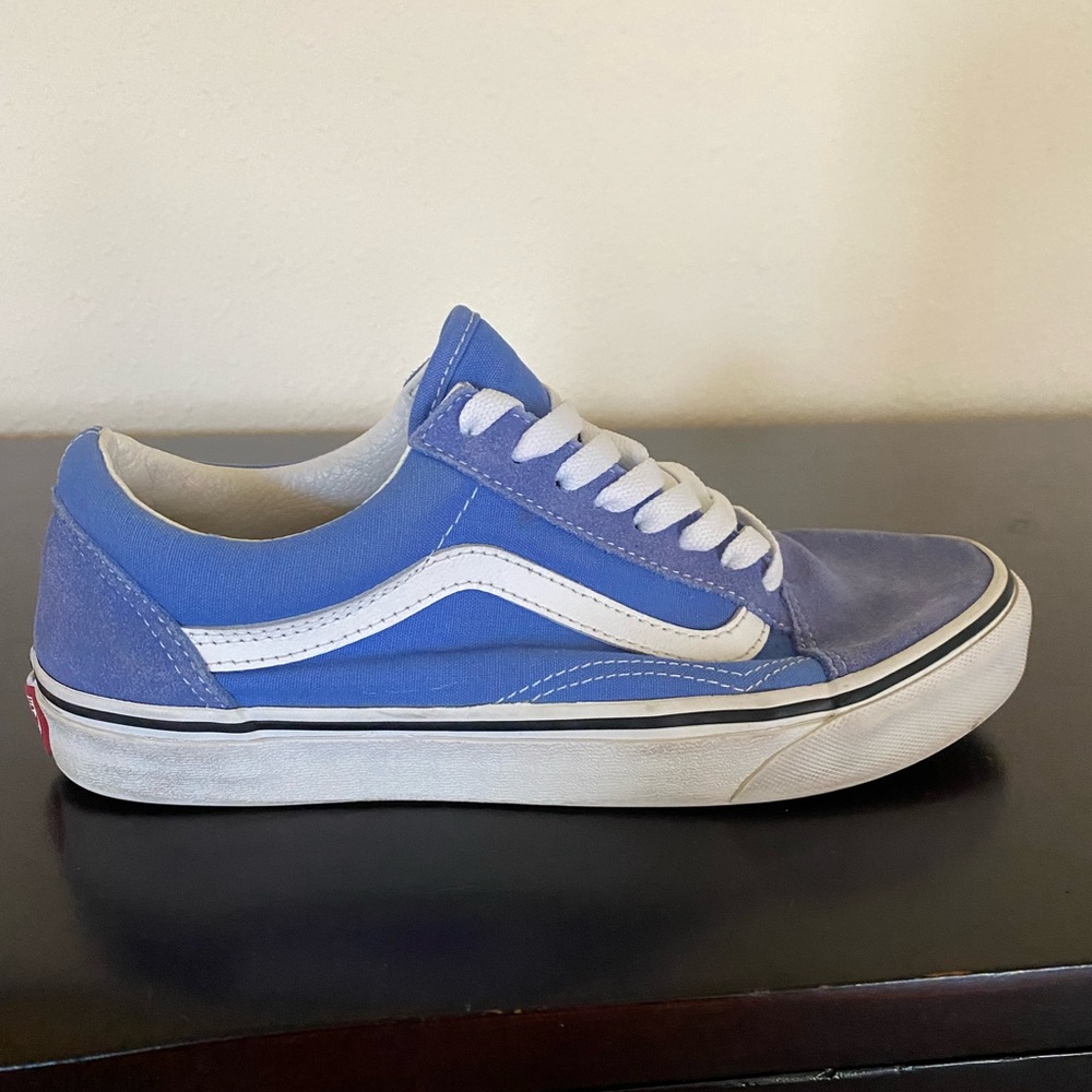 Blue and White Vans Sneakers